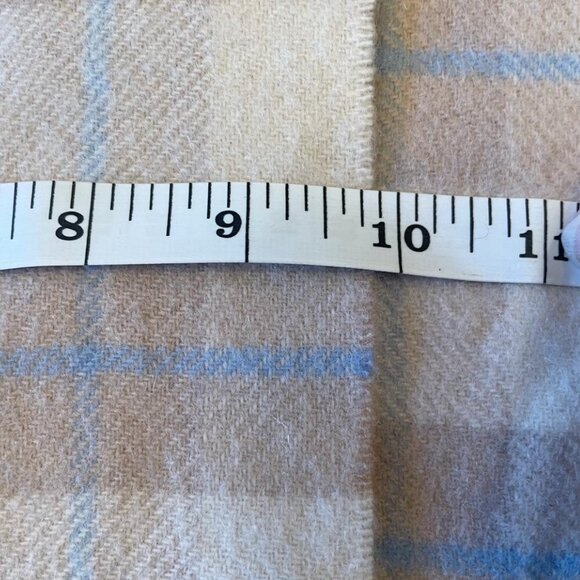 Johnston's of Elgin 100% cashmere scarf Tan/Cream Plaid/Tartan Scotland-FABULOUS - Picture 4 of 7